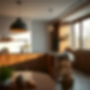 Sophisticated kitchen interior with modern brown elements