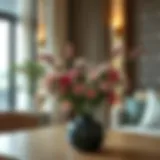 Elegant artificial flower arrangement in modern home decor