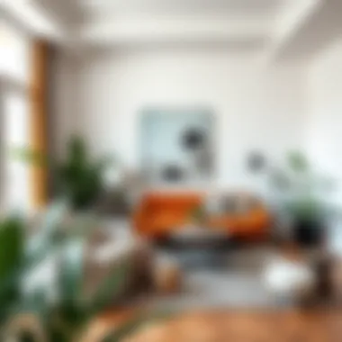 Aesthetic Living with Artificial Greenery Stylish living room featuring artificial plants