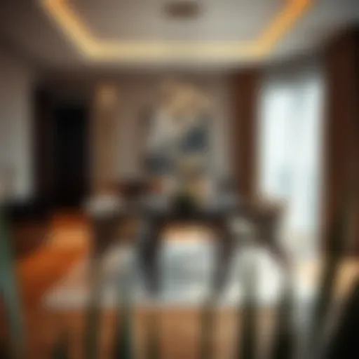 Elegant dining room setup with modern furniture