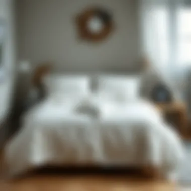 Stylish arrangement of a single duvet cover with decorative elements