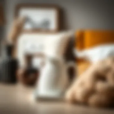 Stylish ceramic bedside carafe alongside decorative elements