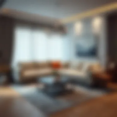 Stylish corner sofa arrangement in a contemporary living room