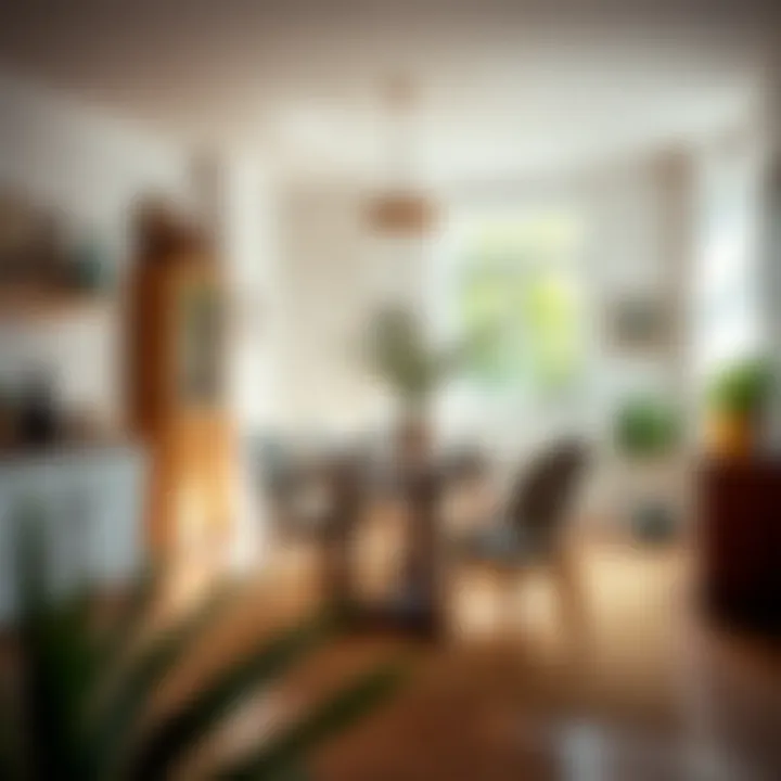 Stylish country dining area with natural lighting