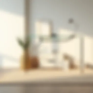 Elegant Minimalist Glass Desk Stylish glass front desk with minimalist decor