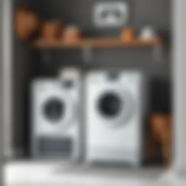 Stylish laundry area with 40 cm washing machine