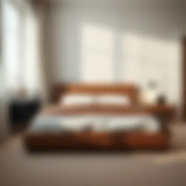 Stylish double bed in a minimalist room setting