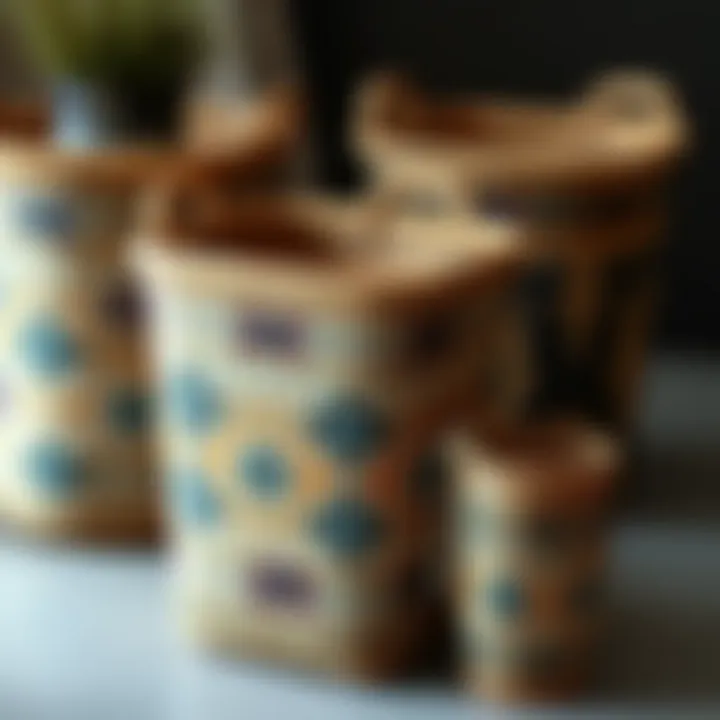 Stylish rectangular laundry basket with intricate patterns