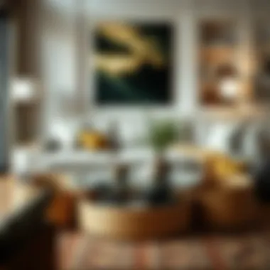 Stylish six-basket coffee table enhancing modern living room aesthetic