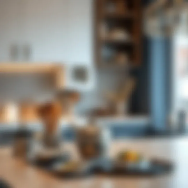 Stylish stainless steel kitchen accessories arranged in a modern kitchen