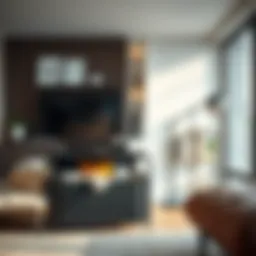 Stylish storage box in a modern living room setting