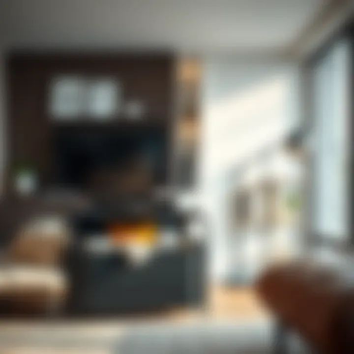 Stylish storage box in a modern living room setting