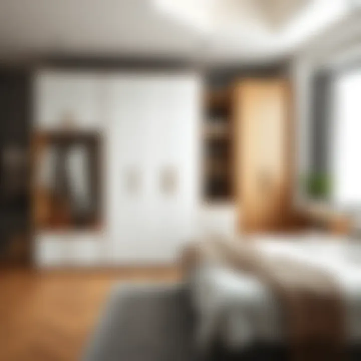 Stylish wardrobe arrangement for a modern youth bedroom