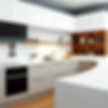 Stylish white kitchen countertop in a contemporary setting