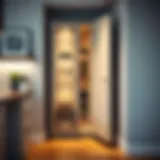 Elegant single-door pantry storage unit with a modern design