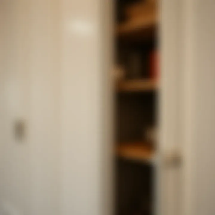 Quality Materials for Pantry Cabinets Close-up of materials used in a single-door pantry cabinet