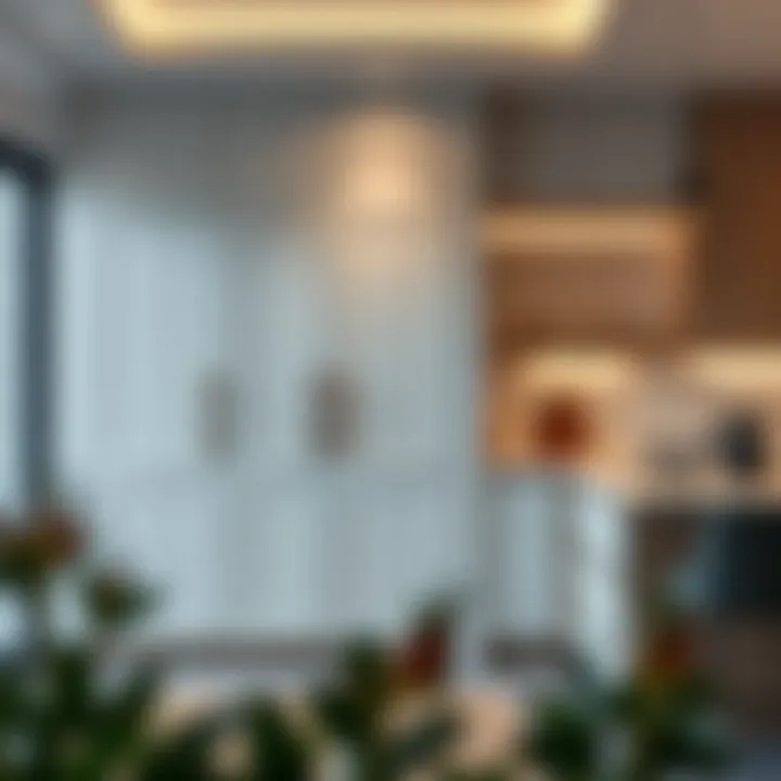 Contemporary Kitchen with Single-Door Pantry Stylish interior showcasing a single-door pantry in a contemporary kitchen