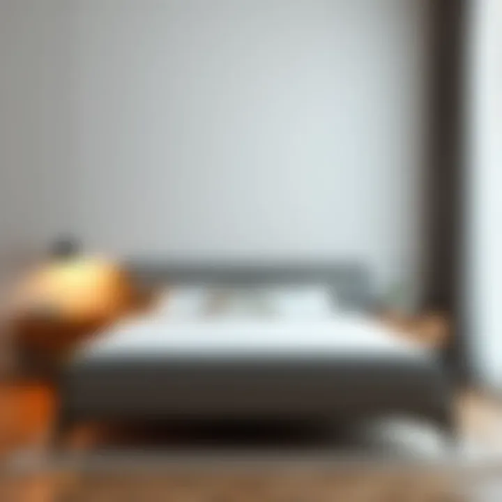 Elegantly designed single bed frame with bedding