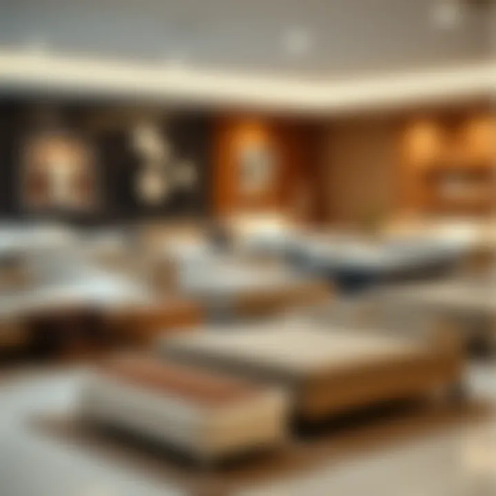 Variety of single bed bases displayed in a showroom