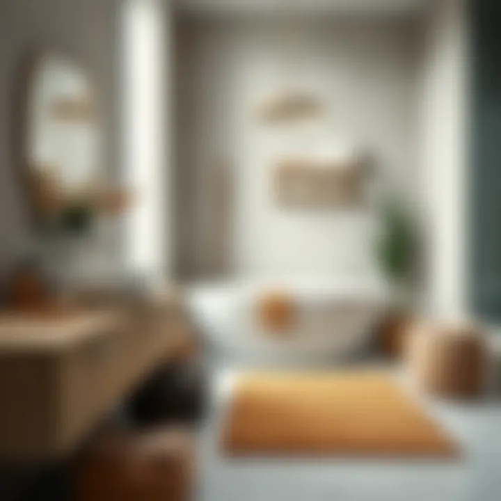 Variety of materials used in bathroom mats