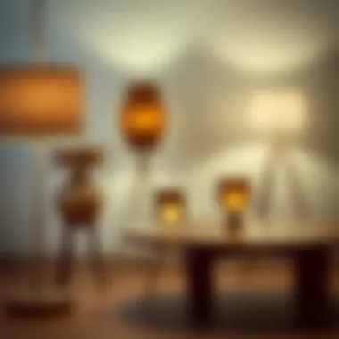 Diverse Materials in Three-Legged Lamp Designs Variety of materials used in three-legged lamp designs