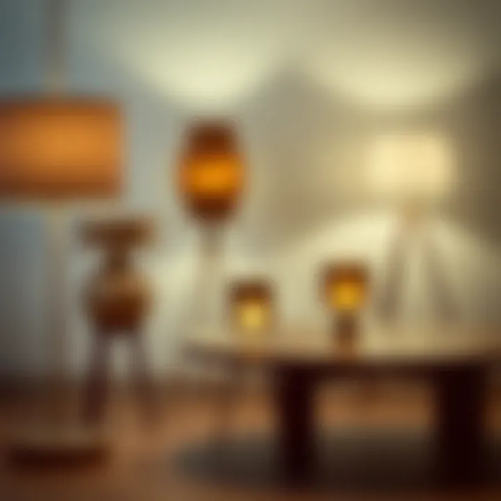 Diverse Materials in Three-Legged Lamp Designs Variety of materials used in three-legged lamp designs