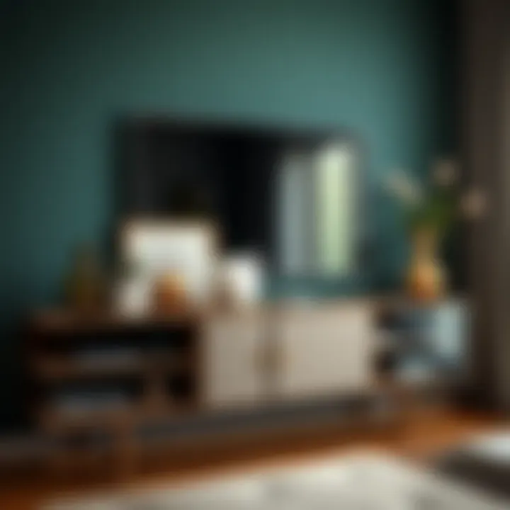 Elegant display of decorative items on a TV unit