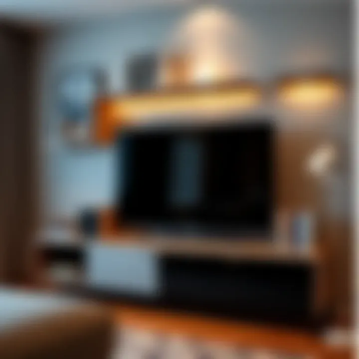 Functional organization of books and media on a TV unit