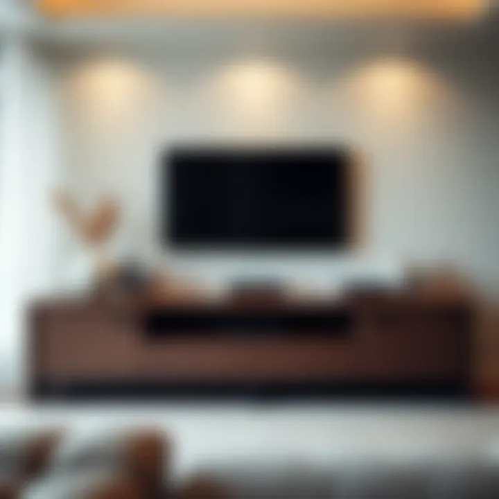 Aesthetic Integration in Living Room Design Stylish living room featuring a TV unit console