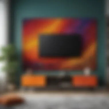 Creative use of colors in TV unit wall decor