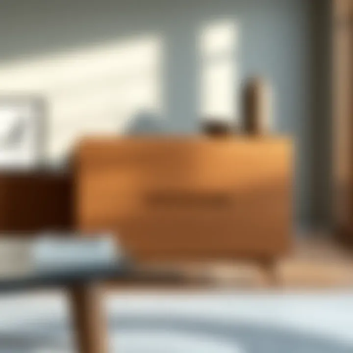 Elegant Two-Drawer Cabinet Design Elegant design of a two-drawer cabinet with natural materials