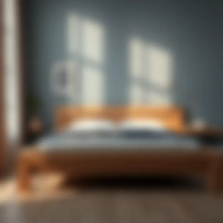 Modern Wooden Bed Frame Elegant wooden bed frame showcasing modern design