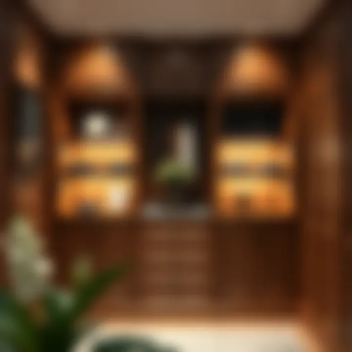 Elegant Wooden Built-in Closet Luxurious wooden built-in closet with elegant finishes and ample storage