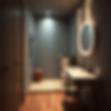 Innovative Space-Saving Bathroom Modern compact bathroom featuring innovative space-saving fixtures.