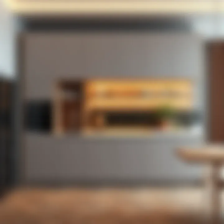 Modern Design of Long Kitchen Cabinet Elegant long kitchen cabinet showcasing modern design