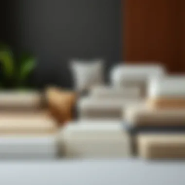 Exploring Different Upholstery Foam Types A variety of upholstery foam types displayed in a stylish arrangement.