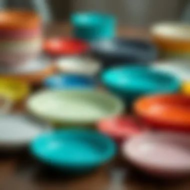 Diversity in Design: Plastic Saucer Options An arrangement of various plastic saucers in different colors and sizes
