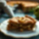 Delicious vegan apple pie slice on a plate