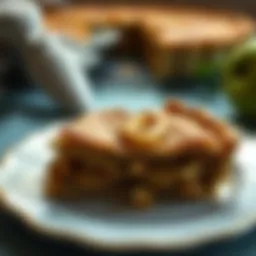 Delicious vegan apple pie slice on a plate