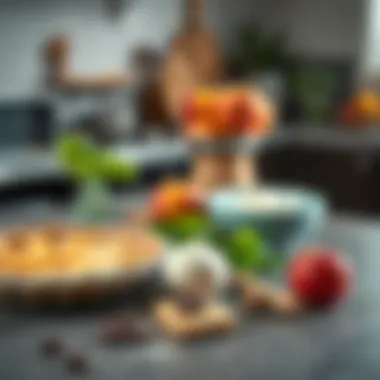 Ingredients for vegan apple pie arranged on a kitchen counter