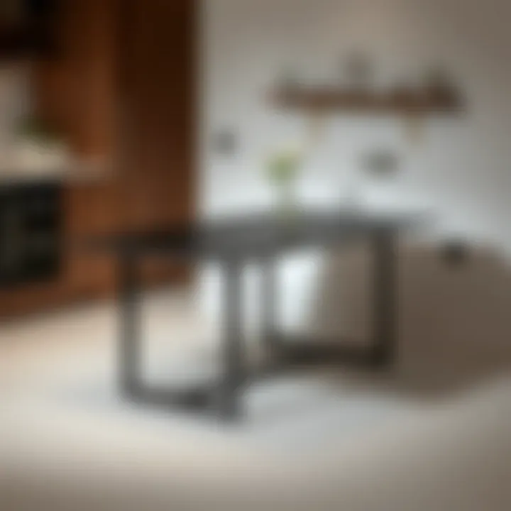 Sleek metal kitchen table with minimalist design
