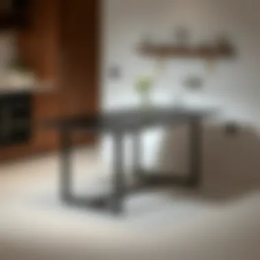 Minimalist Metal Kitchen Table Sleek metal kitchen table with minimalist design