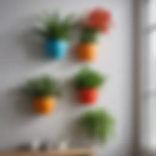 Stylish wall-mounted flowerpot showcasing vibrant plants