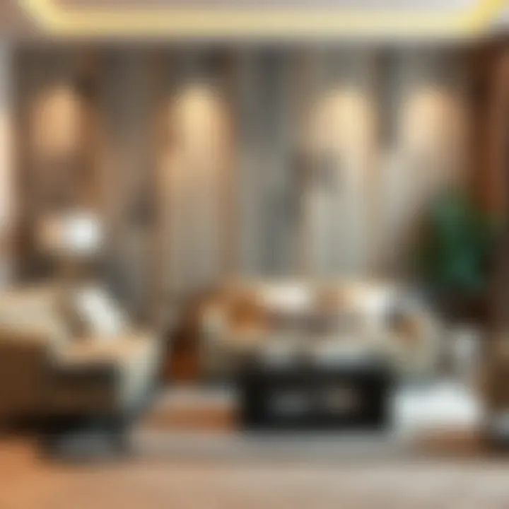 Living room adorned with wood patterned adhesive foil on furniture