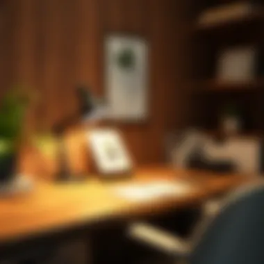 Cozy workspace featuring wood patterned adhesive foil on desk