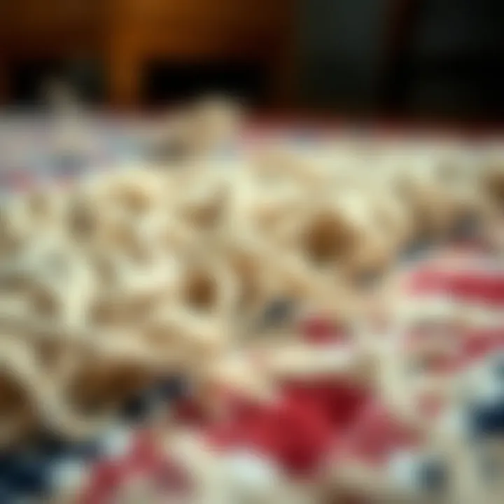 A close-up of the texture of a traditional wool rug