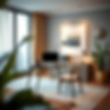 Modern workspace featuring a stylish desk