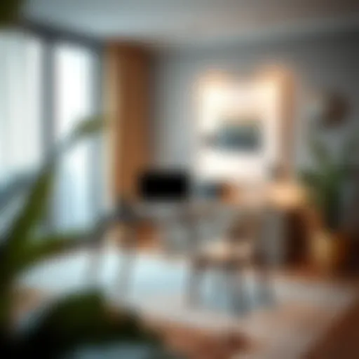 Modern workspace featuring a stylish desk