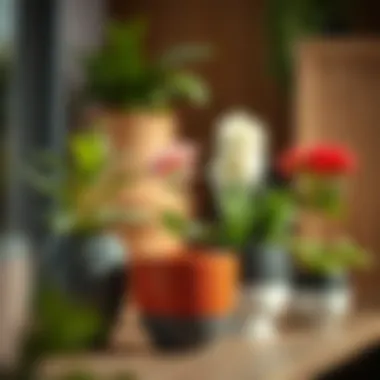 Styles and Versatility of Artificial Flower Pots Various styles of artificial flower pots showcasing design versatility