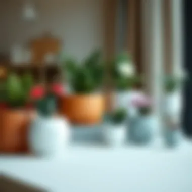 Modern Aesthetic with Artificial Flower Pots Aesthetic arrangement of artificial flower pots in modern decor